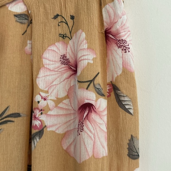 Floral Wide-Leg Pants with Tie Waist slit in side - Picture 3 of 4